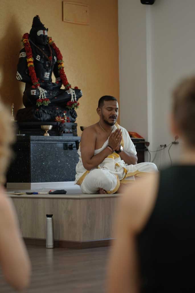 Instruction during group practice at Sthalam 8